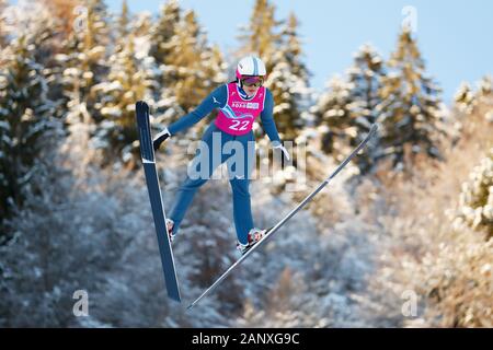 Premanon, Frankreich. 19 Jan, 2020. Machiko Kubota (JPN) Nordische Kombination: Damen Einzel im Les Tuffes Nordic Centre während der Lausanne 2020 Winter Youth Olympic Games in Premanon, Frankreich. Credit: Naoki Morita/LBA SPORT/Alamy leben Nachrichten Stockfoto