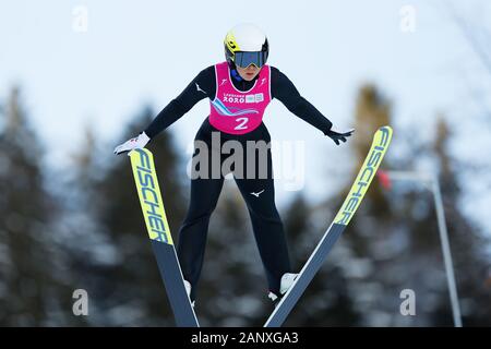 Premanon, Frankreich. 19 Jan, 2020. Yuna Kasai (JPN) Nordische Kombination: Damen Einzel im Les Tuffes Nordic Centre während der Lausanne 2020 Winter Youth Olympic Games in Premanon, Frankreich. Credit: Naoki Morita/LBA SPORT/Alamy leben Nachrichten Stockfoto