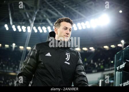 Turin, Italien. 19 Jan, 2020. Federico Bernardeschi von Juventus Turin sieht vor Serie ein Fußballspiel zwischen FC Juventus und Parma. FC Juventus gewann 2-1 über Parma bei der Allianz Stadion, in Turin, Italien, 10. Januar 2020 (Foto von Alberto Gandolfo/Pacific Press) Quelle: Pacific Press Agency/Alamy leben Nachrichten Stockfoto