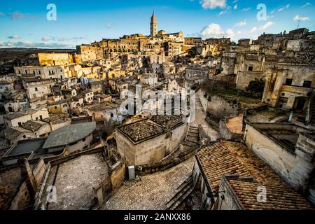 Die Sassi, der Altstadt von Matera, Italien Stockfoto