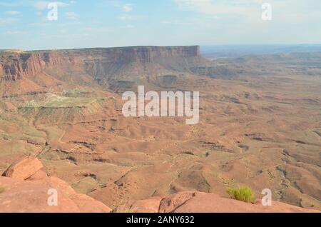 Sommer im Canyonlands National Park: Blick Auf Grand View Point und Junction Butte vom Green River Aus Blick Auf die Insel im Sky District Stockfoto