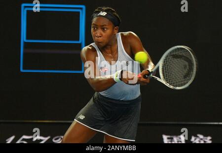 Melbourne, Australien. 20 Jan, 2020. D1 Cofi Gauff (alias COCO) (USA) in der ersten Runde Foto Anne Parker International Sport Fotos Ltd/Alamy leben Nachrichten Stockfoto