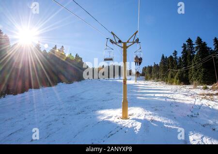 Pelister Ski Center - Kopanki, Bitola, Mazedonien Stockfoto