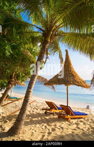 Strand von Octopus Resort, Waya Insel Yasawa Inseln, Fidschi Stockfoto