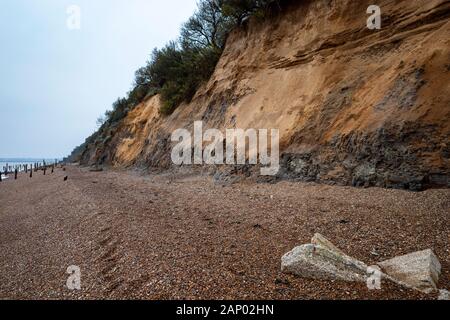 Auswirkungen der Küstenerosion Bawdsey Fähre Suffolk England Stockfoto
