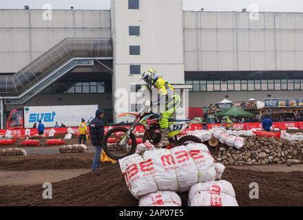 Verona, Italien - Januar 19, 2020: Motor cross Ausstellung bei Motor Bike Expo Verona. Stockfoto
