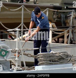 Prinz William am ersten Tag der Ausbildung bei der Royal Navy an der Dartmouth Naval College, Devon im Jahr 2008. Stockfoto