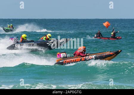 ThunderCat Racing UK bei Fistral in Newquay in Cornwall. Stockfoto