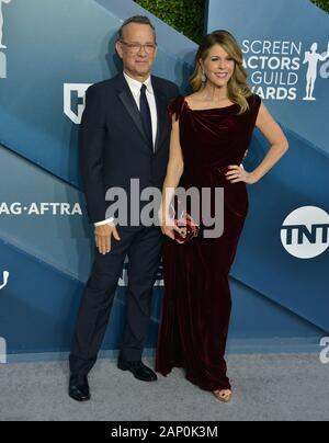 Los Angeles, USA. 19 Jan, 2020. Tom Hanks, Rita Wilson nehmen an der 26. jährlichen Screen Actors Guild Award im Shrine Auditorium in Los Angeles am 19. Januar 2020 in Los Angeles, CA Credit: Tsuni/USA/Alamy leben Nachrichten Stockfoto