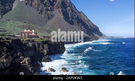 El Hierro - die Aussicht auf die Küstenlinie in Pozo de la Salud Stockfoto