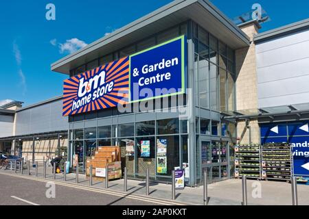 BM Home Convenience Store und Gartencenter Shop im Foss Inseln Retail Park. Stockfoto