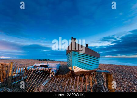 Abend auf Shoreham Strand in West Sussex, England. Stockfoto