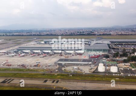 Bogota, Kolumbien - 31. Januar 2019: Luftaufnahme von Bogota Flughafen (BOG) in Kolumbien. | Verwendung weltweit Stockfoto