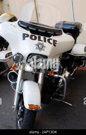 Las Vegas Police Harley-Davidson Motor Bikes parkt auf dem Strip Stockfoto