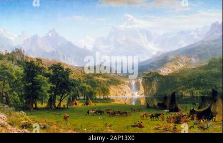 Albert Bierstadt, die Rocky Mountains, den Lander Peak, Landschaftsmalerei, 1863 Stockfoto