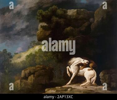George Stubbs, ein Löwe, der ein Pferd angreifen, Malerei, 1770 Stockfoto