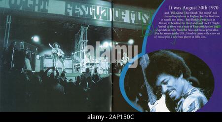 CD: Jimi Hendrix - Blue Wild Angel ‎ (Jimi Hendrix Live At The Isle Of Wight), von MCA Records am 12. November 2002 freigegeben. Stockfoto