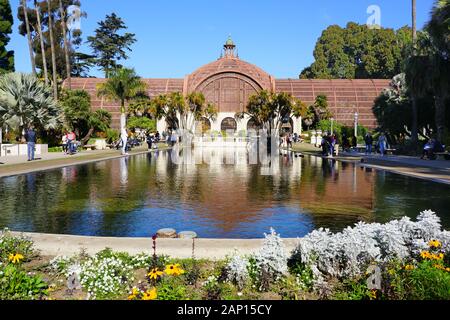 SAN DIEGO, Ca-5 JAN 2020 - Blick auf die historische botanische Gebäude im Balboa Park, gebaut für die Jahre 1915-16 Panama - Kalifornien in San Diego, Ca Stockfoto