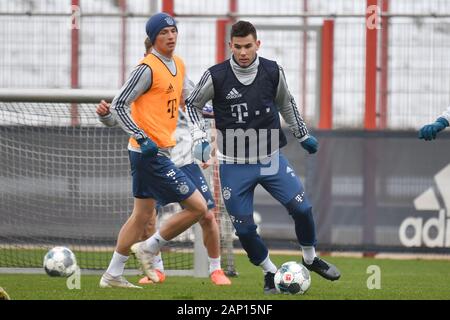 München, Deutschland. 20 Jan, 2020. Lucas HERNANDEZ (FC Bayern München), Aktion auf dem Ball. FC Bayern München Ausbildung auf Saebener Straße. Fußball 1. Bundesliga, Saison 2019/2020, am 20.01.2020. | Verwendung der weltweiten Kredit: dpa/Alamy leben Nachrichten Stockfoto