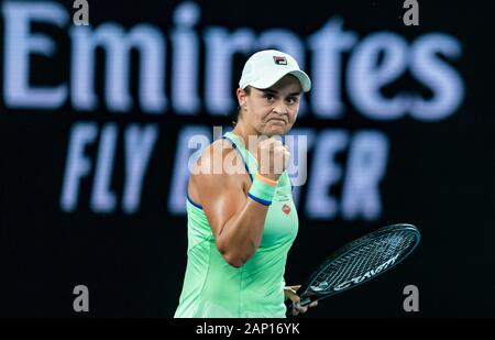 Melbourne, Australien. 20 Jan, 2020. Ashleigh Barty von Australien der Australian Open Tennis Championship 2020 Tag 1 Match im Melbourne Park Tennis Centre, Melbourne, Australien. 20. Jan 2020. (© Andy Cheung/ArcK Images/arckimages.com/UK Tennis Magazin / International Sports Fotos) Credit: Roger Parker/Alamy leben Nachrichten Stockfoto