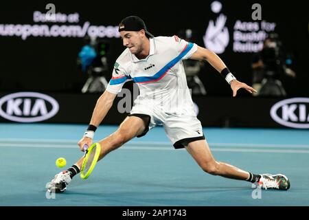 Melbourne, Australien. 20 Jan, 2020. Tennis: Grand Slam Australian Open. Männer, singles, Runde 1, Djokovic (Serbien) - Struff (Deutschland). Jan-Lennard Struff in Aktion. Credit: Frank Molter/dpa/Alamy leben Nachrichten Stockfoto