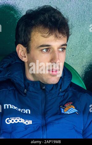 SEVILLA, 08-07-2020. Primera Division Liga. LaLiga. Estadio Benito Villamarin. Rubén Pardo (Real Sociedad) während des Spiels Real Betis - Real Sociedad. Stockfoto