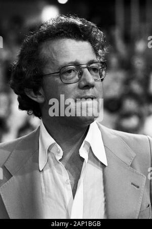 Dieter Thomas Heck, deutscher Moderator und Entertainer, Deutschland um 1980. Deutsche TV-Moderator Dieter Thomas Heck in Hamburg, Deutschland 1980. Stockfoto