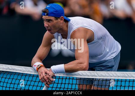 Melbourne, Australien. 20 Jan, 2020. Rafael Nadal aus Spanien während der Praxis Tagung 2020 Australian Open Tennis Championship Tag 1 im Melbourne Park Tennis Centre, Melbourne, Australien. 20. Jan 2020. (© Andy Cheung/ArcK Images/arckimages.com/UK Tennis Magazin / International Sports Fotos) Credit: Roger Parker/Alamy leben Nachrichten Stockfoto