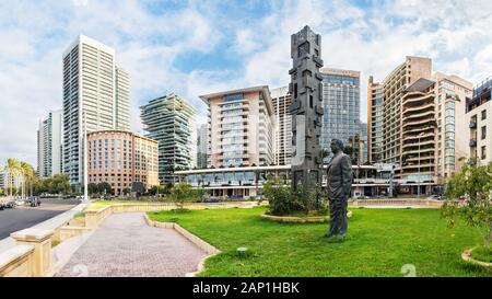 Rafik el Hariri Memorial und Beirut neue moderne Skyline, Central District, Downtown, Beirut, Libanon Stockfoto