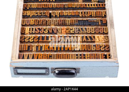 Buchstaben in eine Art Falle, block Buchstaben aus Holz Stockfoto