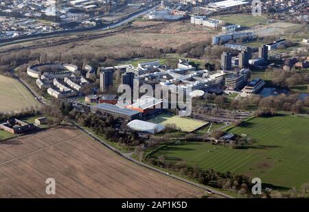 Luftaufnahme der Universität von Essex in Colchester Campus, Colchester, Essex Stockfoto