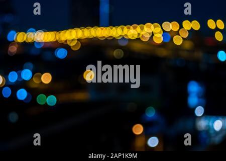 Die Lichter der Stadt bokeh Farbkreis Hintergrund Klein Stockfoto