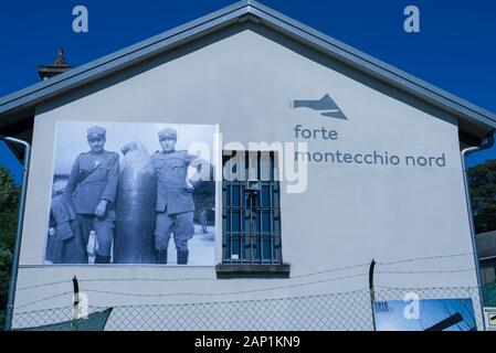 Colico (LC), Italien 08/08/2019 Die Festung Montecchio Nord Stockfoto