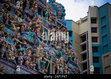 Sri Veeramakaliamman Tempel in Little India Stockfoto