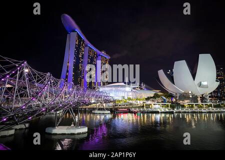 Blick von der Helix Bridge in Singapur Stockfoto