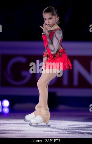 Kamila Valieva Russlands führt während der Ausstellung Gala an palavela Eisbahn in Turin, Italien am 8. Dezember 2019 Stockfoto