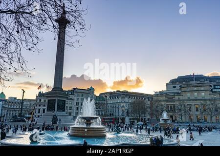 Trafalgar Square, London England Großbritannien. Dezember 2019. Stockfoto