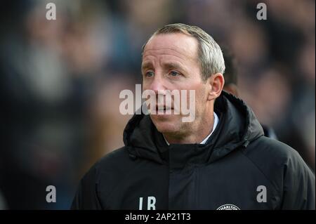 18. Januar 2020, Deepdale, Preston, England; Sky Bet Meisterschaft, Preston North End v Charlton Athletic: Lee Bowyer Manager von Charlton Athletic, bevor das Spiel Quelle: Richard Long/News Bilder Stockfoto