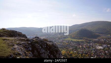 Luftbild des Stadtbildes gegen den Himmel Stockfoto