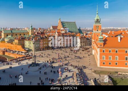 Blick auf die königliche Burg und das Schloss. Warschau. Polen Stockfoto