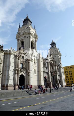 Kathedrale von Lima, Basílica Catedral Metropolitana de Lima y Primada del Perú, Lima, Historisches Zentrum, Peru, Südamerika Stockfoto