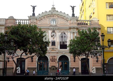 Post- und Telegraphen-Büro, Casa de Correos y Telegrafos, Lima, Historisches Zentrum, Peru, Südamerika Stockfoto