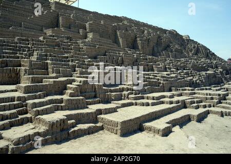 Huaca-Pucllana-Pyramide, Lima, Miraflores District, Peru, Südamerika Stockfoto