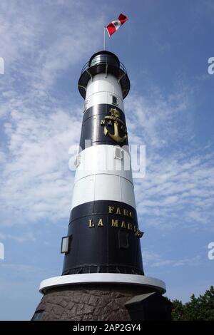 Leuchtturm La Marina, Faro la Marina, Lima, Miraflores District, Peru, Südamerika Stockfoto