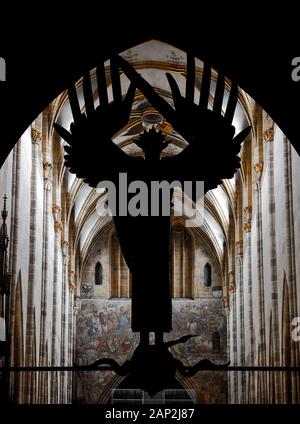 Atemberaubende Interieur der höchsten Kathedrale in Deutschland, die Kathedrale der Stadt Ulm. Stockfoto