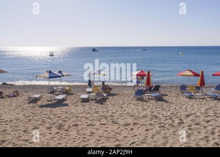 Stegna Beach auf Rhodos, Griechenland Stockfoto