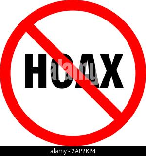 Eine Wortmarke oder Typografie über Hoax, gefälschte Nachrichten symbol, Hoax Symbol Stock Vektor