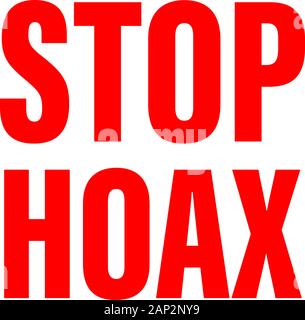 Eine Wortmarke oder Typografie über Hoax, gefälschte Nachrichten symbol, Hoax Symbol Stock Vektor