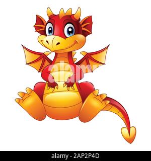 Cartoon Baby roter Drache Stock Vektor