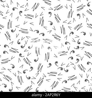 Zusammenfassung nahtlose Muster mit Gekritzel auf weißen Hintergrund. Einfache abstrakte Muster Hintergrund für interrior, Textildesign, Papier Handwerk. Hand gezeichnet Stock Vektor